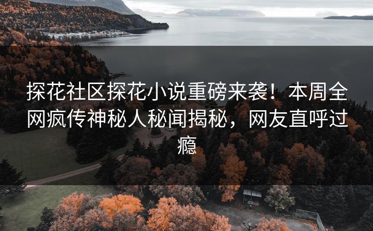 探花社区探花小说重磅来袭！本周全网疯传神秘人秘闻揭秘，网友直呼过瘾  第1张