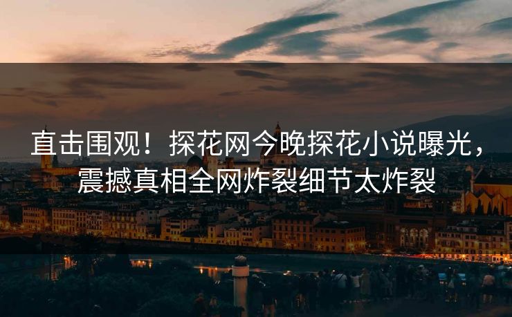 直击围观！探花网今晚探花小说曝光，震撼真相全网炸裂细节太炸裂  第1张