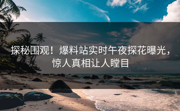 探秘围观！爆料站实时午夜探花曝光，惊人真相让人瞠目  第1张