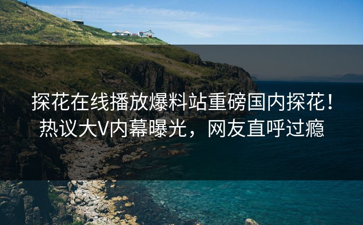 探花在线播放爆料站重磅国内探花！热议大V内幕曝光，网友直呼过瘾  第1张