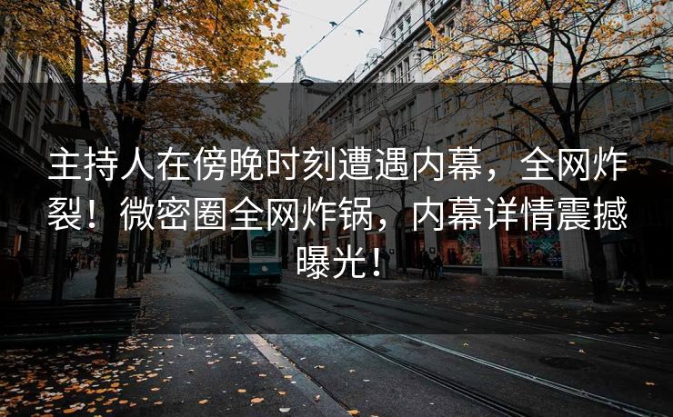 主持人在傍晚时刻遭遇内幕，全网炸裂！微密圈全网炸锅，内幕详情震撼曝光！
