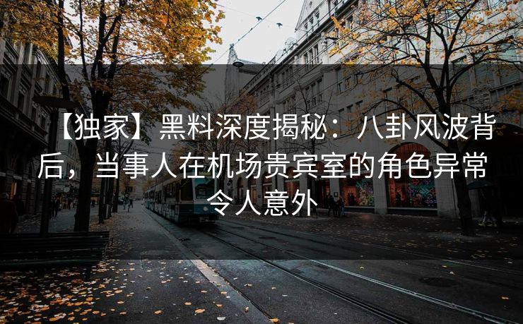 【独家】黑料深度揭秘：八卦风波背后，当事人在机场贵宾室的角色异常令人意外  第1张