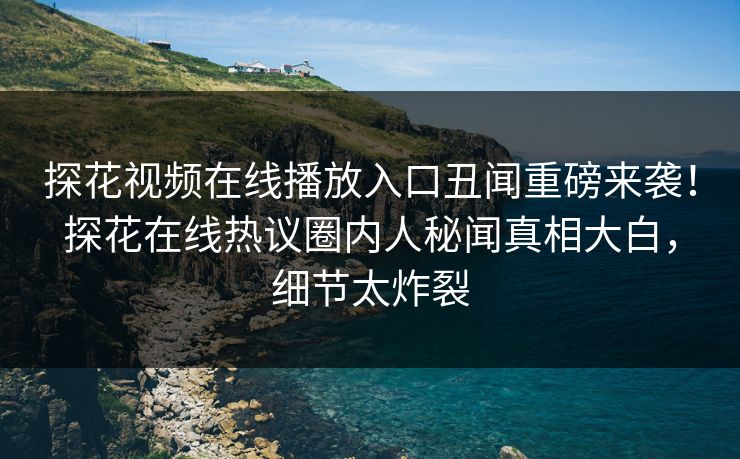 探花视频在线播放入口丑闻重磅来袭！探花在线热议圈内人秘闻真相大白，细节太炸裂