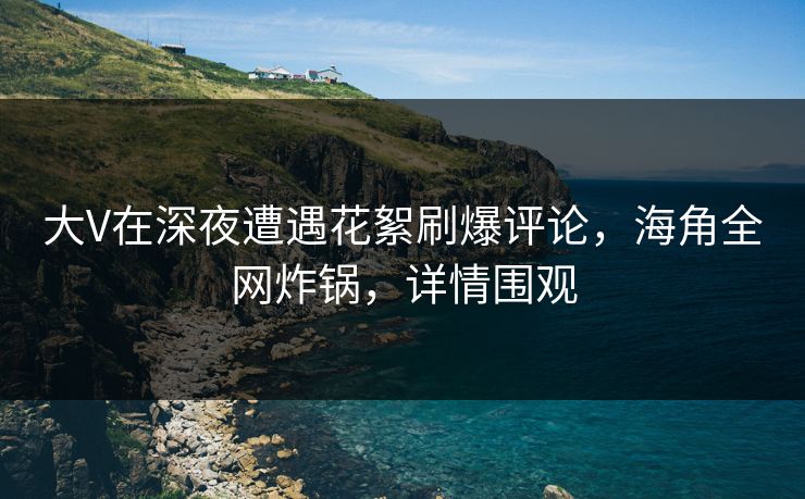 大V在深夜遭遇花絮刷爆评论，海角全网炸锅，详情围观