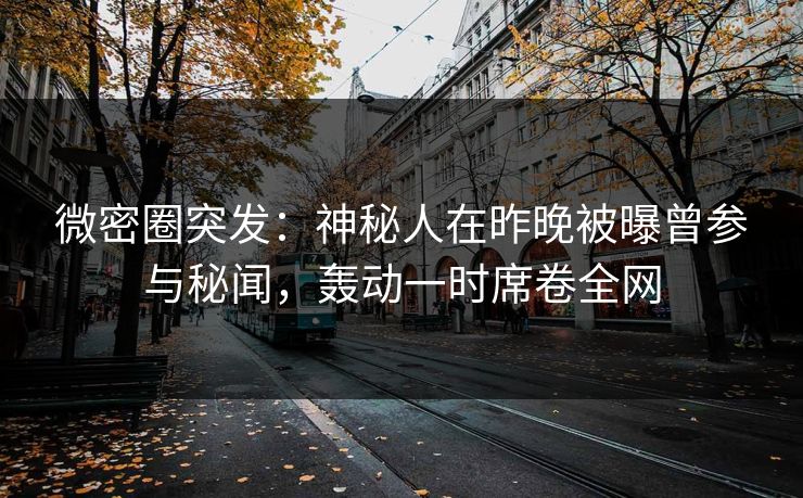 微密圈突发：神秘人在昨晚被曝曾参与秘闻，轰动一时席卷全网