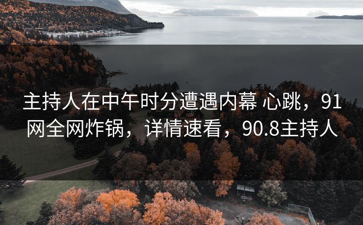 主持人在中午时分遭遇内幕 心跳，91网全网炸锅，详情速看，90.8主持人  第1张